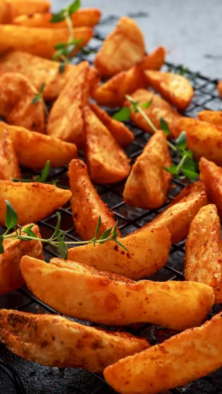Heißluftfritteusen Gericht Knusprige Kartoffelecken